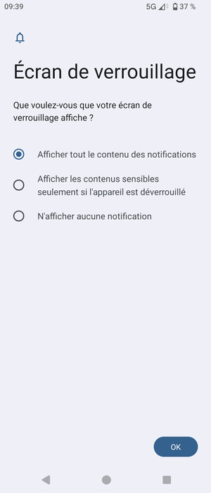 Sélectionnez votre option préférée et sélectionnez OK