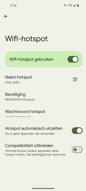Uw telefoon is nu geïnstalleerd voor gebruik als modem