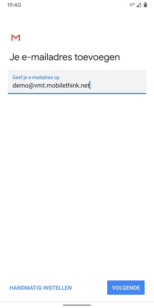 Voer uw e-mailadres in en selecteer VOLGENDE