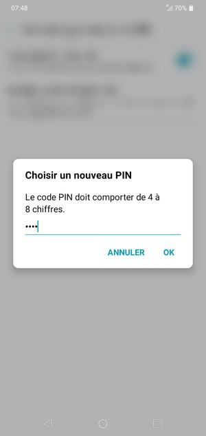 Saisissez votre Nouveau PIN de la carte SIM et sélectionnez OK