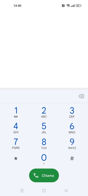 Premi e tieni premuto il numero 1