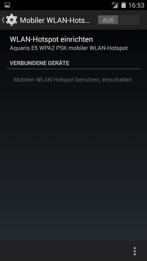 Wählen Sie WLAN-Hotspot einrichten