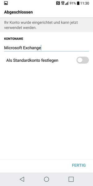 Geben Sie Ihrem Konto einen Namen und wählen Sie FERTIG