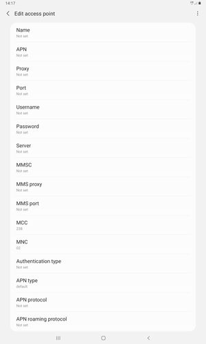 Enter MMS information