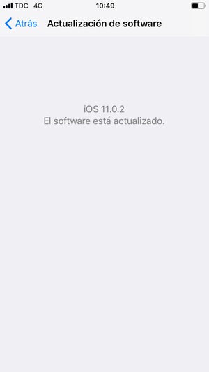 Si su iPhone está actualizado, verá la siguiente pantalla.