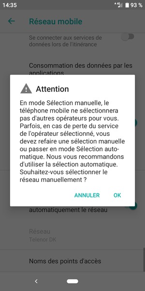 Sélectionnez OK