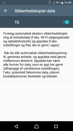 Vælg Tilbage-knappen