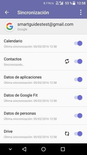 Su información será sincronizada