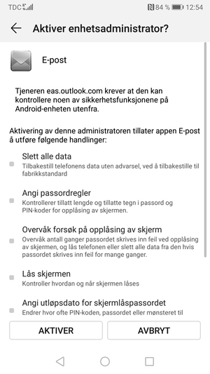 Velg AKTIVER