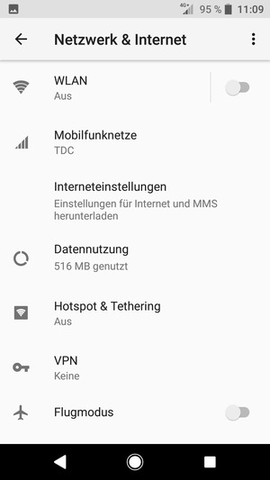 Wählen Sie Mobilfunknetze