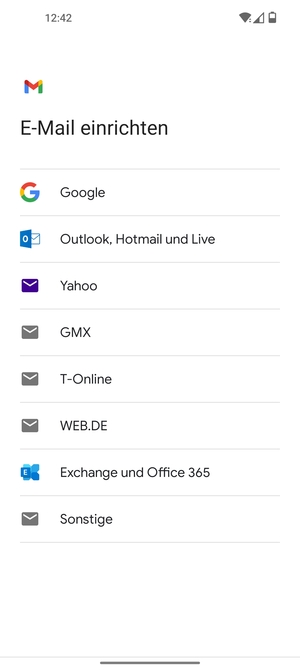 Wählen Sie Google