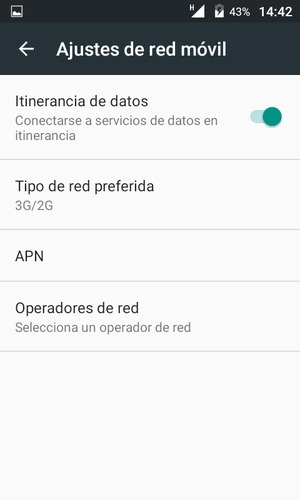Activar o desactivar Itinerancia de datos