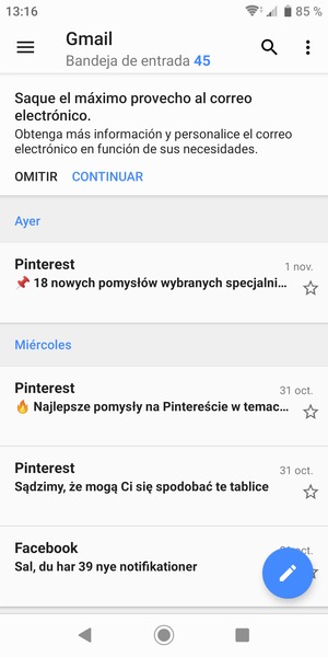 Su Gmail está listo para usar