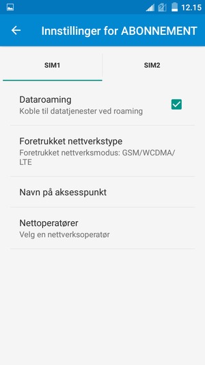 Slå Dataroaming på eller av
