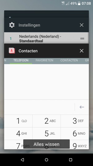 Selecteer Alles wissen om alle actieve apps te sluiten