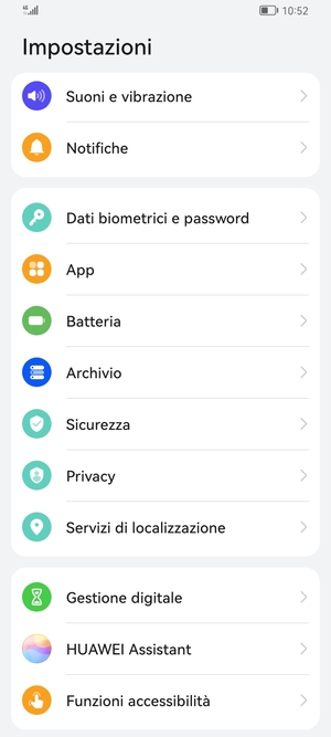 Scorri e seleziona Sicurezza