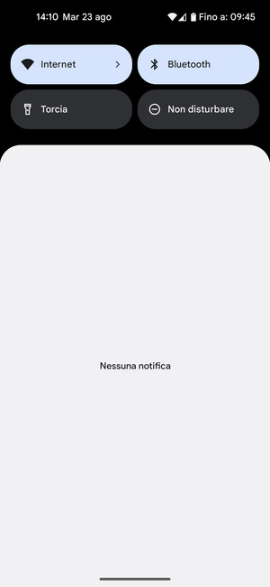 Scorri nuovamente verso il basso il menu in alto