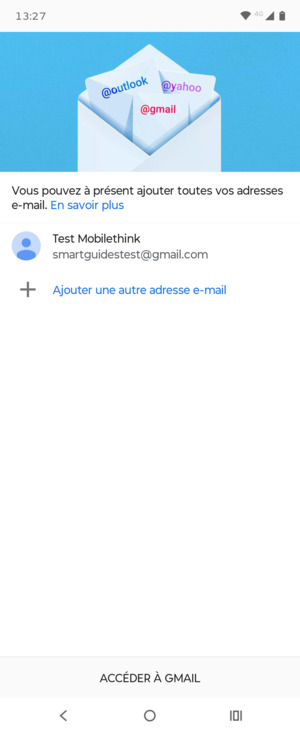 Sélectionnez ACCÉDER À GMAIL
