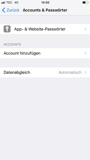 Wählen Sie Account hinzufügen