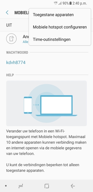 Selecteer Mobiele hotspot configureren