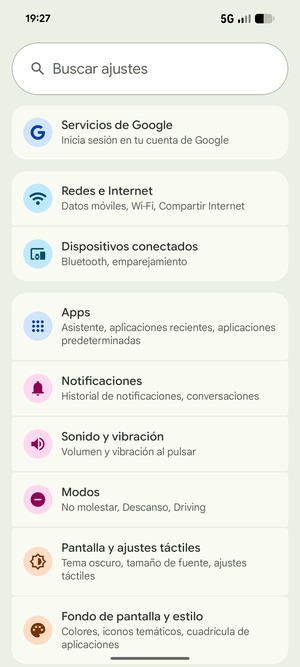 Seleccione Redes e Internet