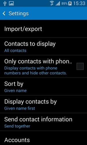 Select Import/export