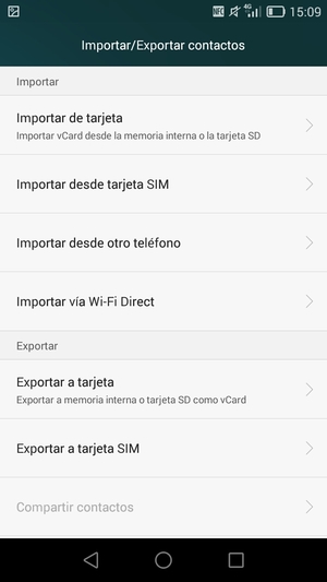 Seleccione Importar desde tarjeta SIM