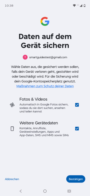 Wählen Sie Ihre bevorzugten Optionen und wählen Sie Bestätigen
