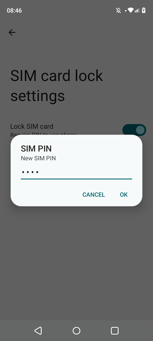 Enter your New SIM PIN and select OK