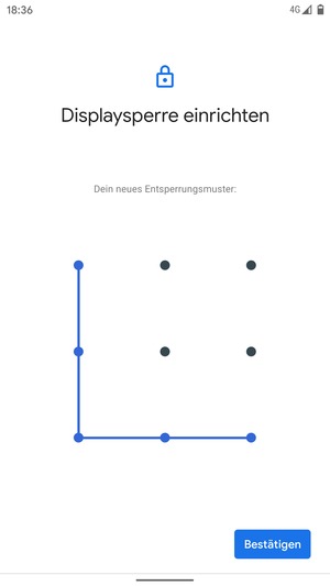 Zeichnen Sie das Entsperrmuster erneut und wählen Sie Bestätigen
