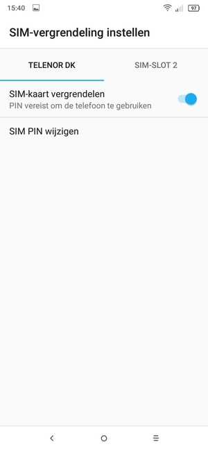 Selecteer Public en SIM PIN wijzigen