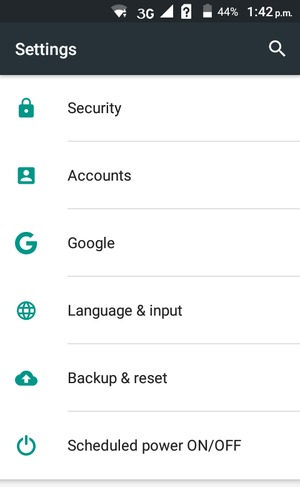 Scroll to and select  Accounts