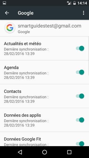 Sélectionnez le bouton du Menu