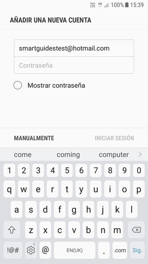 Introduzca su dirección de Hotmail y seleccione Sig.