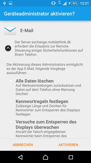 Wählen Sie AKTIVIEREN