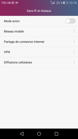 Sélectionnez Réseau mobile