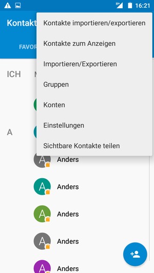 Wählen Sie Importieren/Exportieren