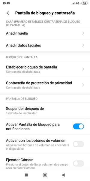 Seleccione Establecer bloqueo de pantalla