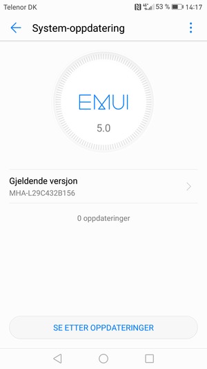 Hvis telefonen din er oppdatert, vil du se følgende skjermbilde