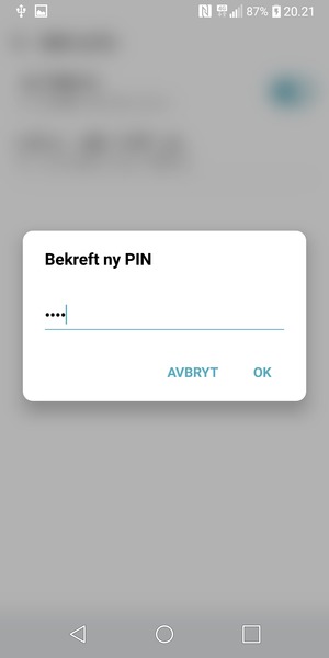 Bekreft din nye PIN og velg OK