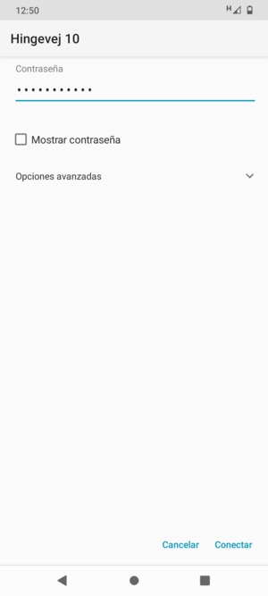 Introduzca la contraseña de Wi-Fi y seleccione Conectar