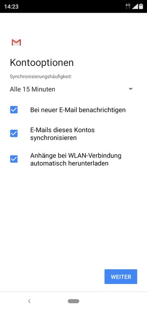 Wählen Sie WEITER