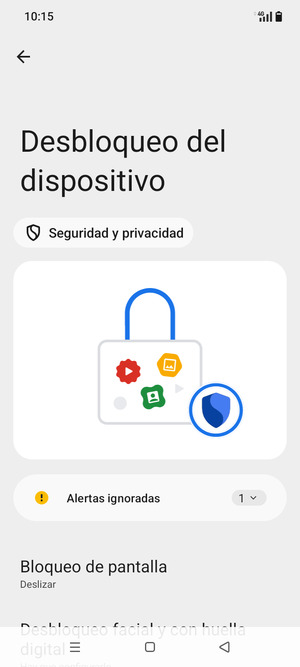 Seleccione Bloqueo de pantalla