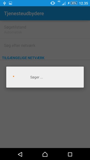 Afvent at søgningen er afsluttet
