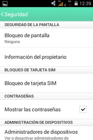 Seleccione Bloqueo de pantalla