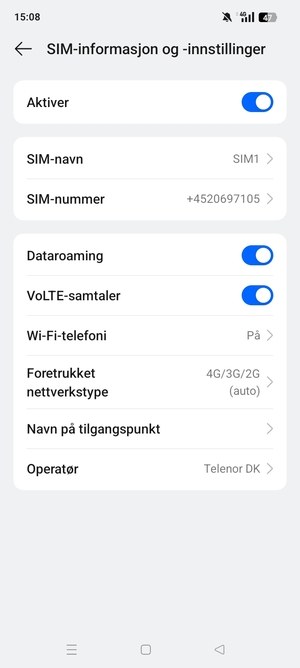 Slå Dataroaming på eller av