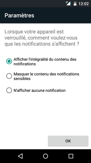 Sélectionnez votre option préférée et sélectionnez OK