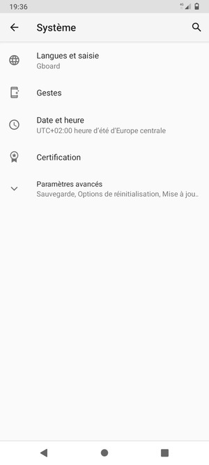 Sélectionnez Paramètres avancés