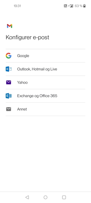 Velg Outlook, Hotmail og Live
