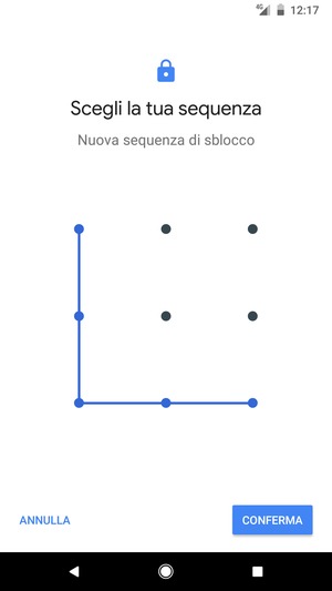 Disegna nuovamente la sequenza di sblocco e seleziona CONFERMA